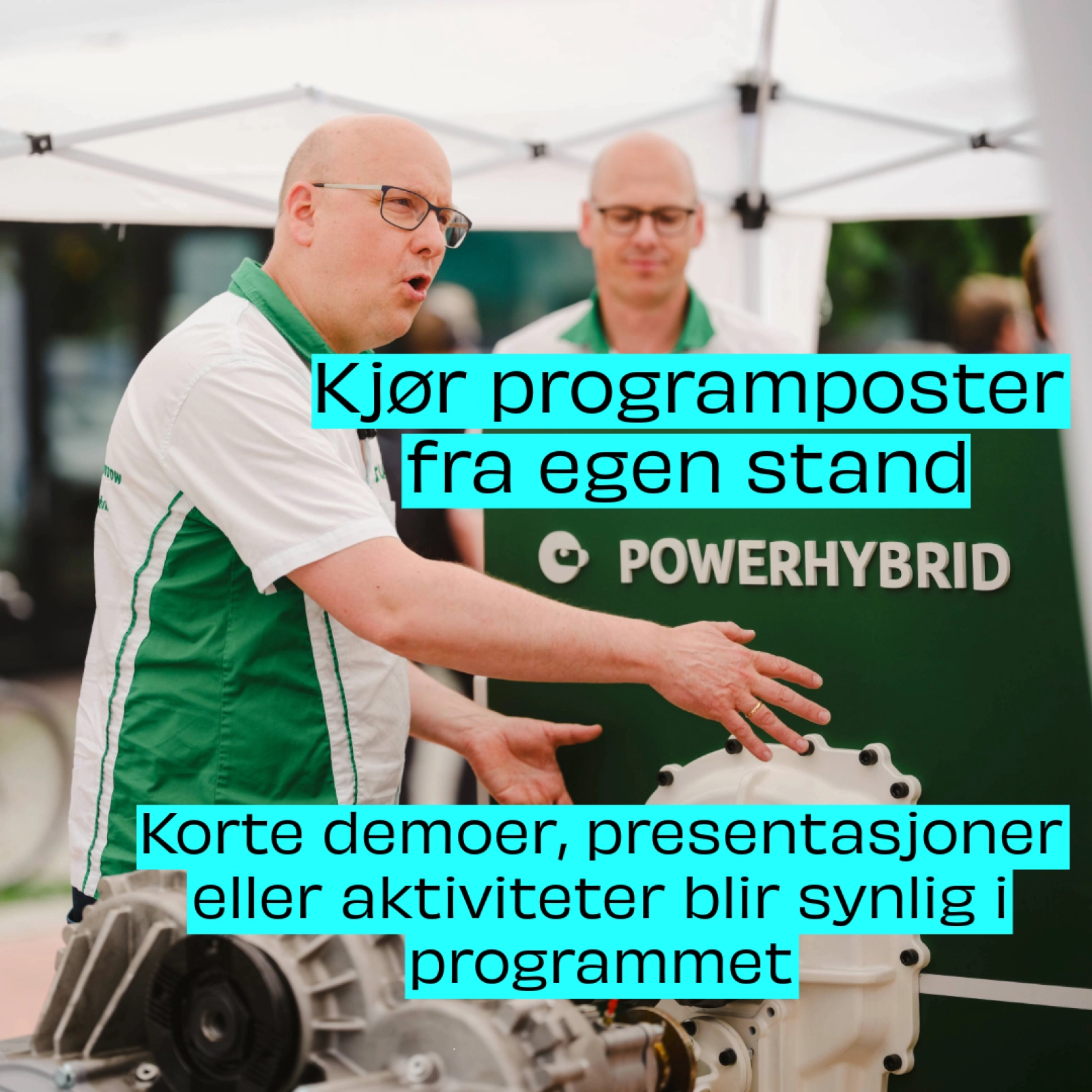 Sett opp programposter fra egen stand