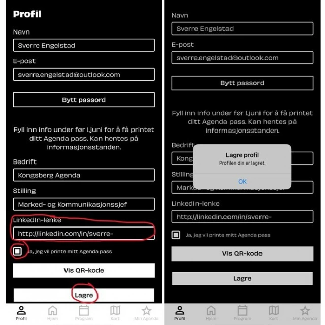 Fyll ut lenke til din LinkedIn profil
