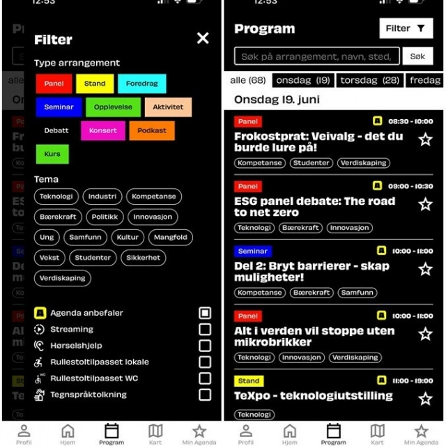 Se etter en svart "A" på gul bakgrunn